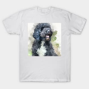 Portuguese Water Dog Watercolor Painting - Dog Lover Gifts T-Shirt